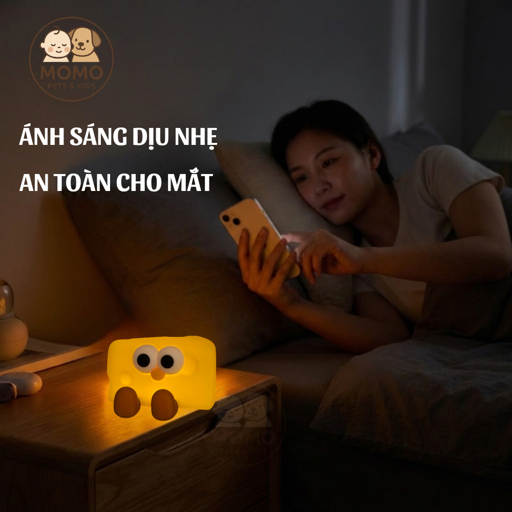 Đèn Ngủ Silicon Hình Phô Mai Cheese Kid Dễ Thương – Đèn Decor Phòng Ngủ Cho Bé Quà Tặng Cho Bé