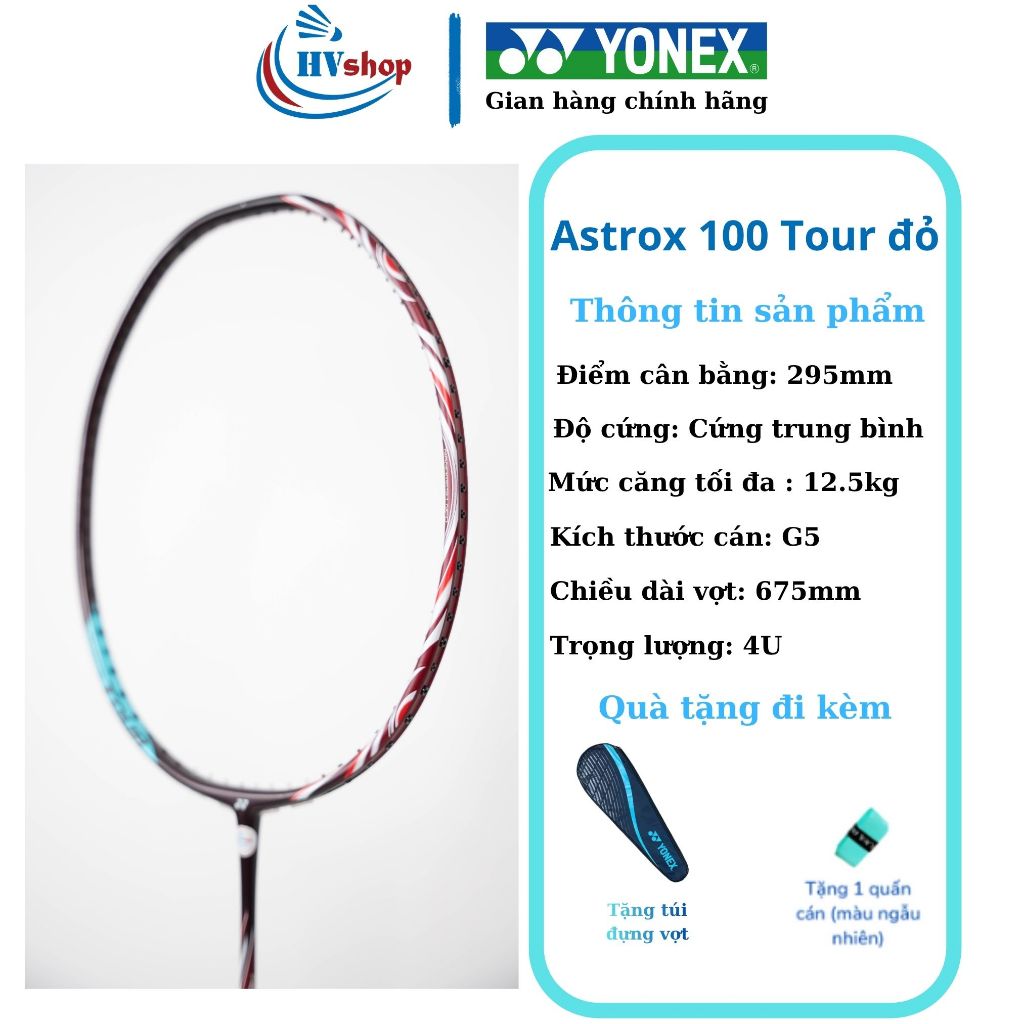 Vợt cầu lông Yonex Astrox 100 Tour, Astrox 100VA Tour chính hãng, KHUNG CHƯA CĂNG, kèm quà - HVShop