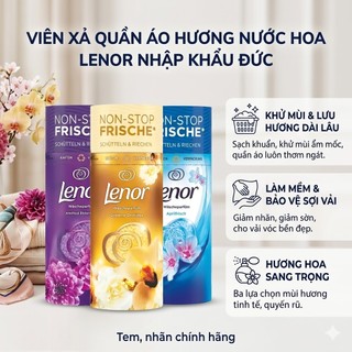 (Châu Âu) Viên Xả Vải Khô Quần Áo Cao Cấp Lenor Hương Nước Hoa Lưu Hương Lâu