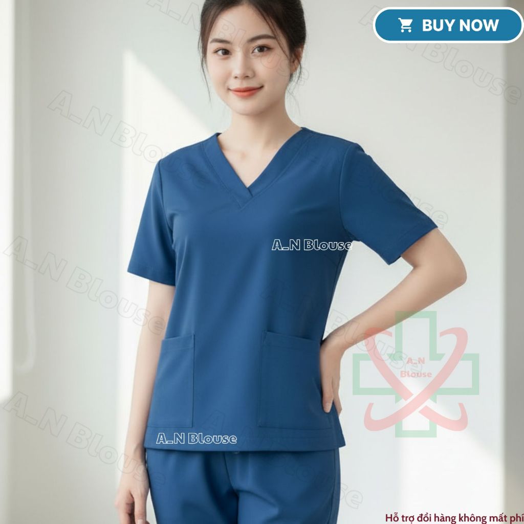 Bộ scrubs cổ tim - đồng phục y tế, bệnh viện, đồng phục spa, phòng khám cho cả nam và nữ đén 85kg