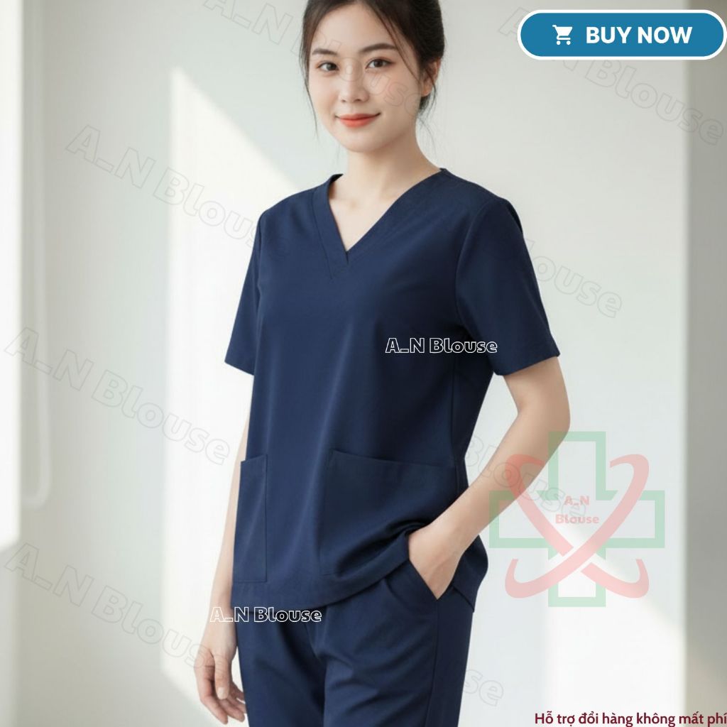 Bộ dược sĩ, bộ điều dưỡng XANH THAN - Bộ phòng mổ, Bộ spa dành cho nam nữ vải Lon Nhật