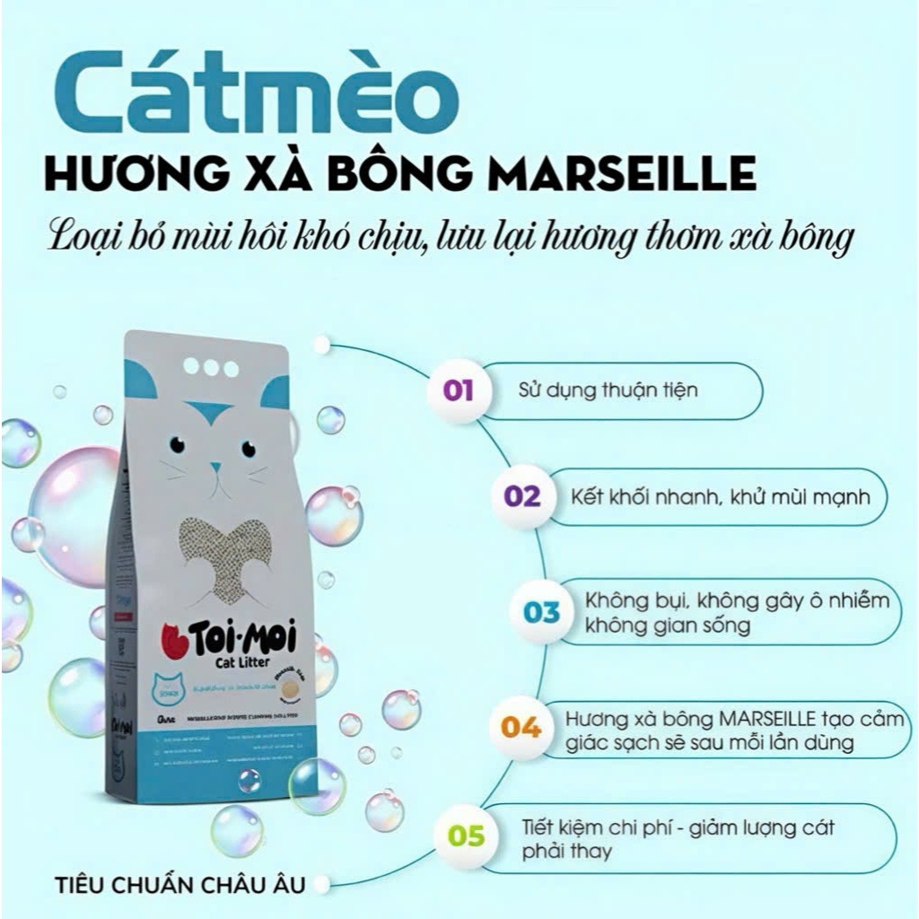 Cát Vệ Sinh Cát Đất Sét Cho Mèo TOI – MOI Không Bụi Thấm Hút Tốt Khử Mùi 10KG - 5KG