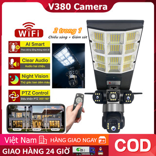 Đèn đường năng lượng mặt trời kết hợp camera giám sát 2 trong 1, an ninh ngoài trời, WiFi, theo dõi chuyển động