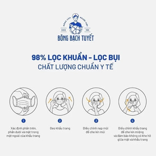 Combo 3 Hộp Khẩu trang Bông Bạch Tuyết Trẻ Em 3 lớp cho bé 6 -11 tuổi (30 cái/ hộp) (khủng long)