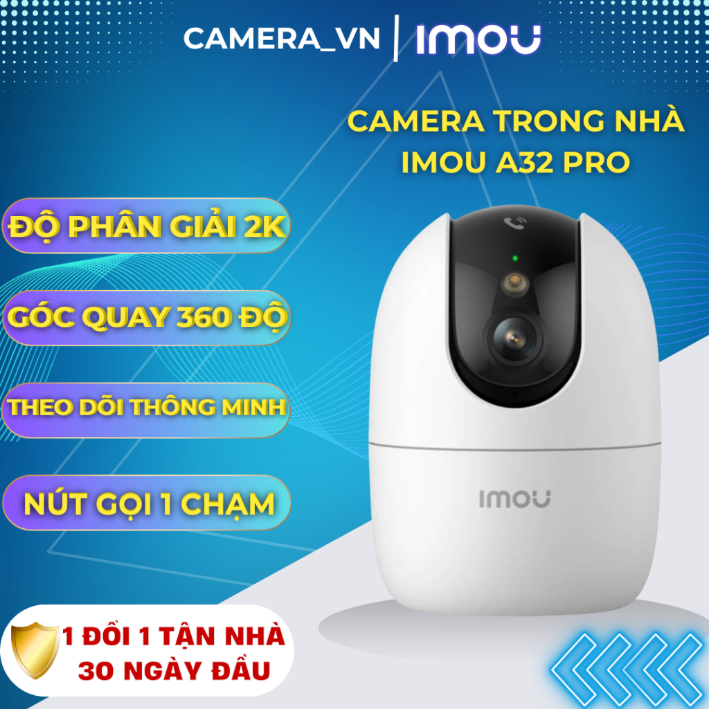 Camera Imou A32P PRO, camera wifi Độ Phân Giải 3mp, Xoay 360 Độ, Đàm Thoại 2 Chiều,  âm Thanh Cảnh Báo Còi Hú