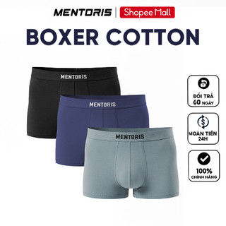 COMBO 3 Quần Lót Boxer Nam MENTORIS, Chất Vải Cotton Mềm Mịn, Cạp Co Giãn, Thoáng Mát CB3MBX01
