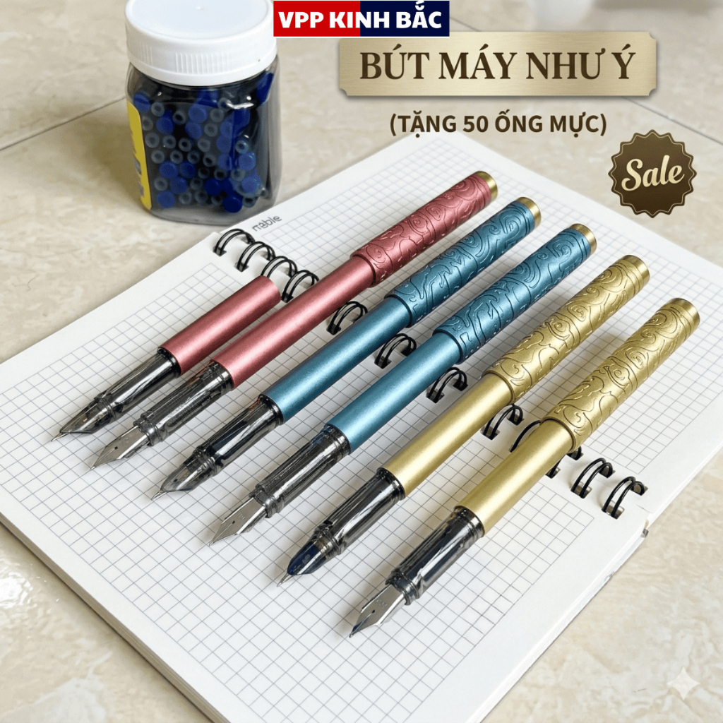 Bút Máy Như Ý-Mua 1 Được 2 (Mua 2 bút tặng 50 ống mực).Dùng Cho Các Bé Tiểu Hoc.