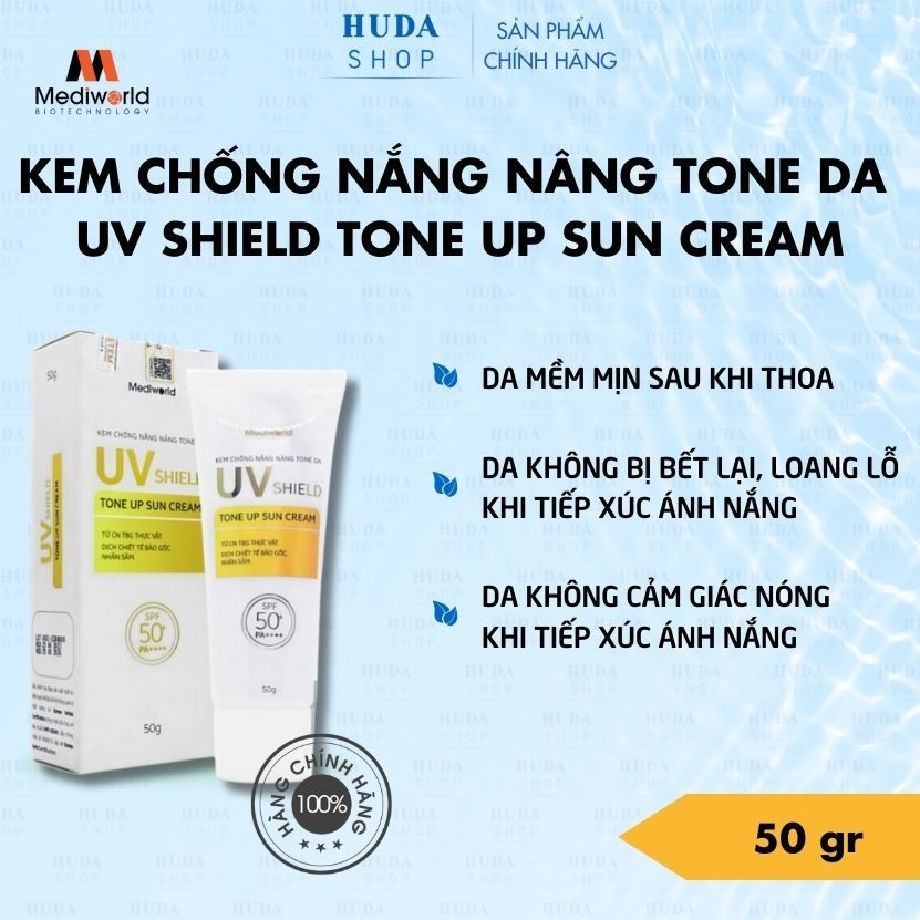 Kem chống nắng Mediworld Make Up Uv Shield Tone Up Sun Cream 50g