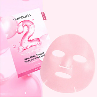 Mặt nạ giấy NUMBUZIN No.2 Rose PDRN Collagen Plumping Sheet Mask, dưỡng ẩm, phục hồi, căng bóng da 33ml