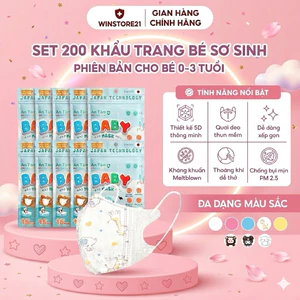 5D BABY MASK -Set 200 Cái Khẩu trang y tế kháng khuẩn chính hãng An Tâm cho bé sơ sinh từ 0 - 3 tuổi