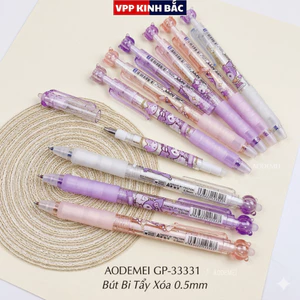 Bút Bi Tấy Xóa BT-01, Mực Khô Nhanh, Ngòi 0.5mm Dùng Cho Học Sinh tiểu Học.