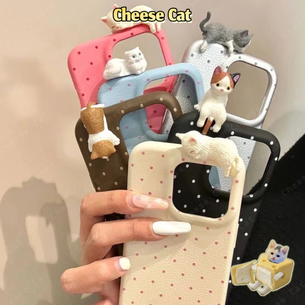 Ốp lưng iPhone búp bê mèo phong cách đơn giản Hàn Quốc cho iPhone 17 11 12 14 13 15 16 Pro Max 7 Plus 17 Air  Xs Max XR