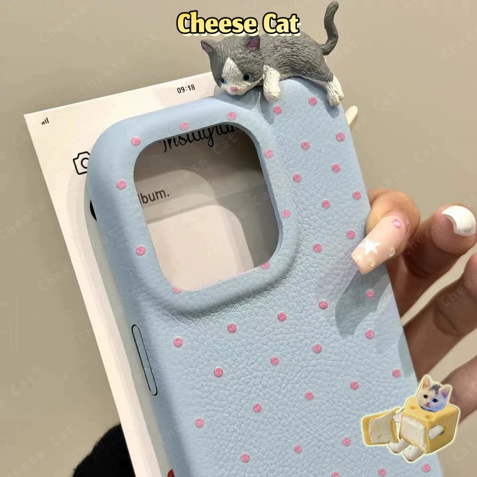 Ốp lưng iPhone búp bê mèo phong cách đơn giản Hàn Quốc cho iPhone 17 11 12 14 13 15 16 Pro Max 7 Plus 17 Air  Xs Max XR