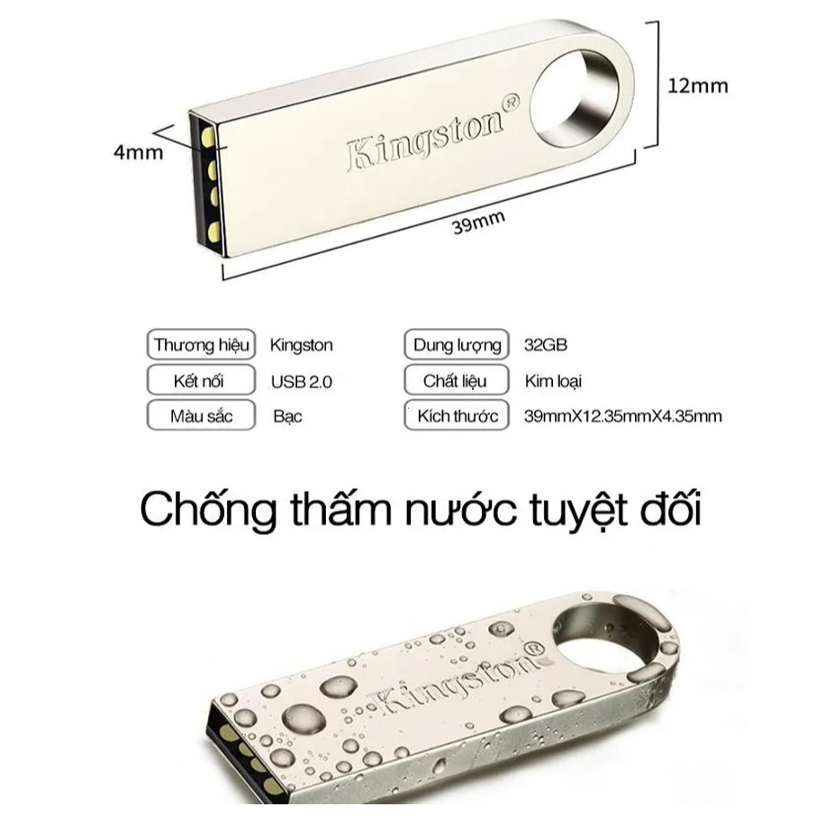 Kingston SE9 USB 2.0 - CarePhones 64GB/128GB/256GB/512GB/1TB  Độ Bền Cao,Bảo hành chính hãng 5 năm.