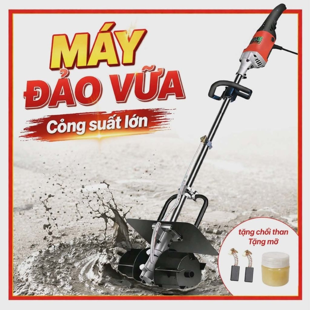 Máy đảo vữa cầm tay 4980W – Máy trộn vữa , trộn hồ 6 cấp tốc độ.Trộn nhanh, đều, không vón, dùng cho thợ xây, thợ ốp lát