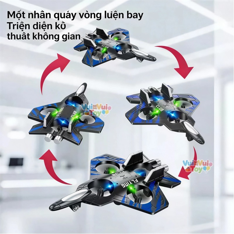 Máy bay xốp điều khiển từ xa bay lơ lửng cho trẻ em – Máy bay chiến đấu kiểu tàu lượn, có thể bay vòng quanh