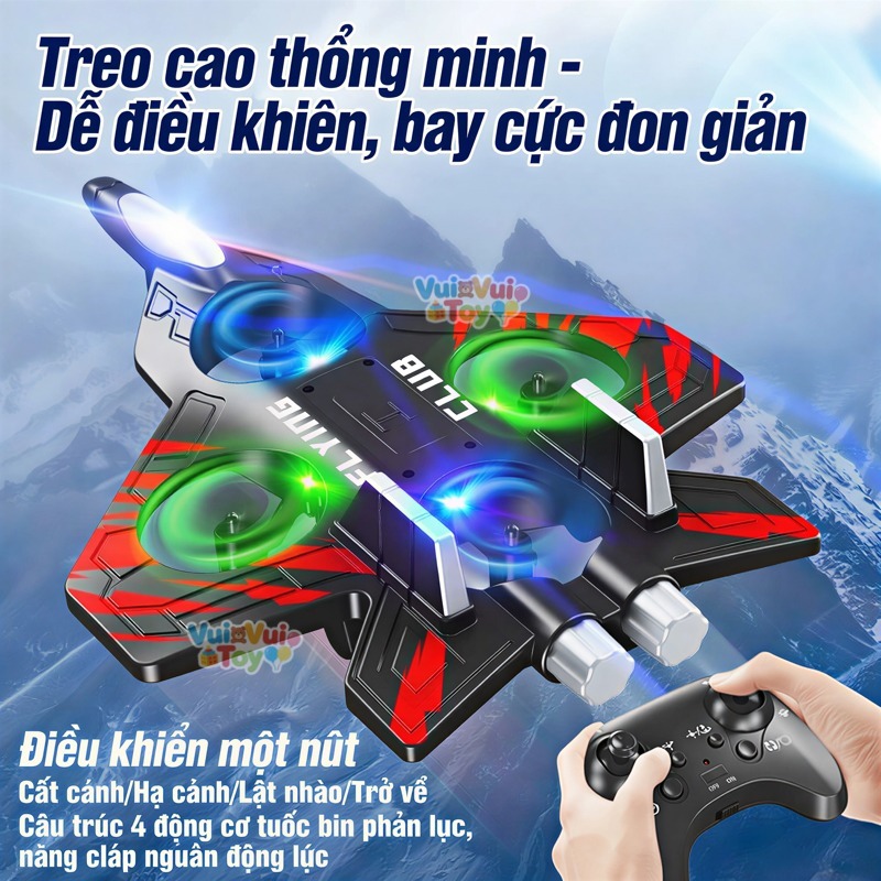 Máy bay xốp điều khiển từ xa bay lơ lửng cho trẻ em – Máy bay chiến đấu kiểu tàu lượn, có thể bay vòng quanh