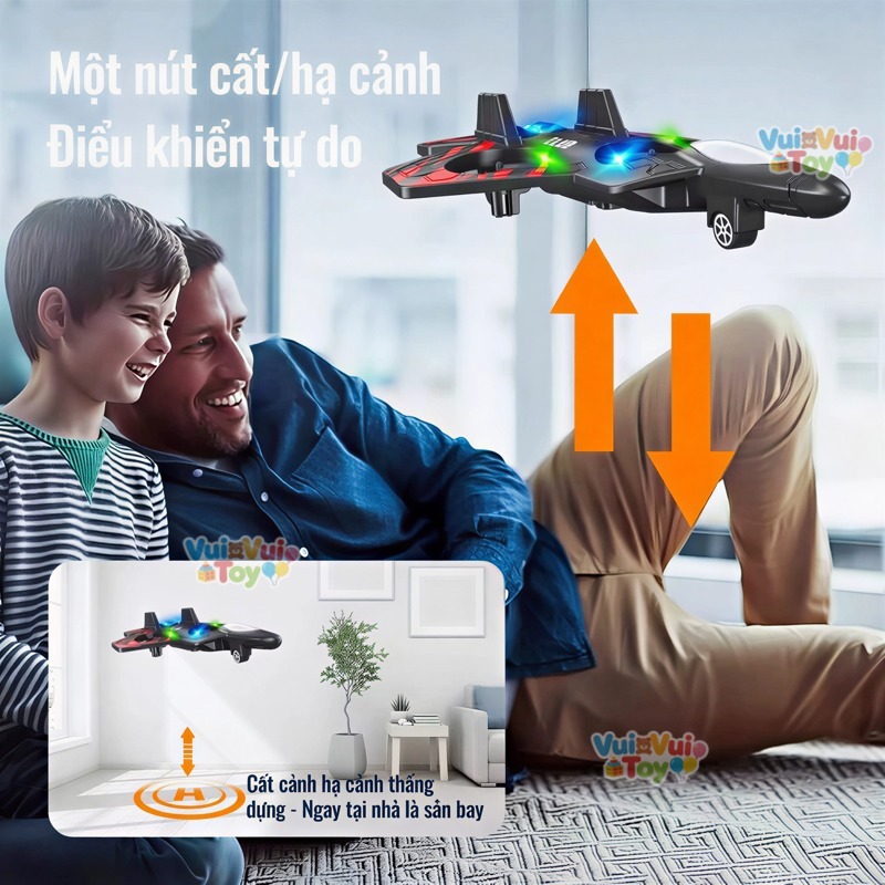 Máy bay xốp điều khiển từ xa bay lơ lửng cho trẻ em – Máy bay chiến đấu kiểu tàu lượn, có thể bay vòng quanh