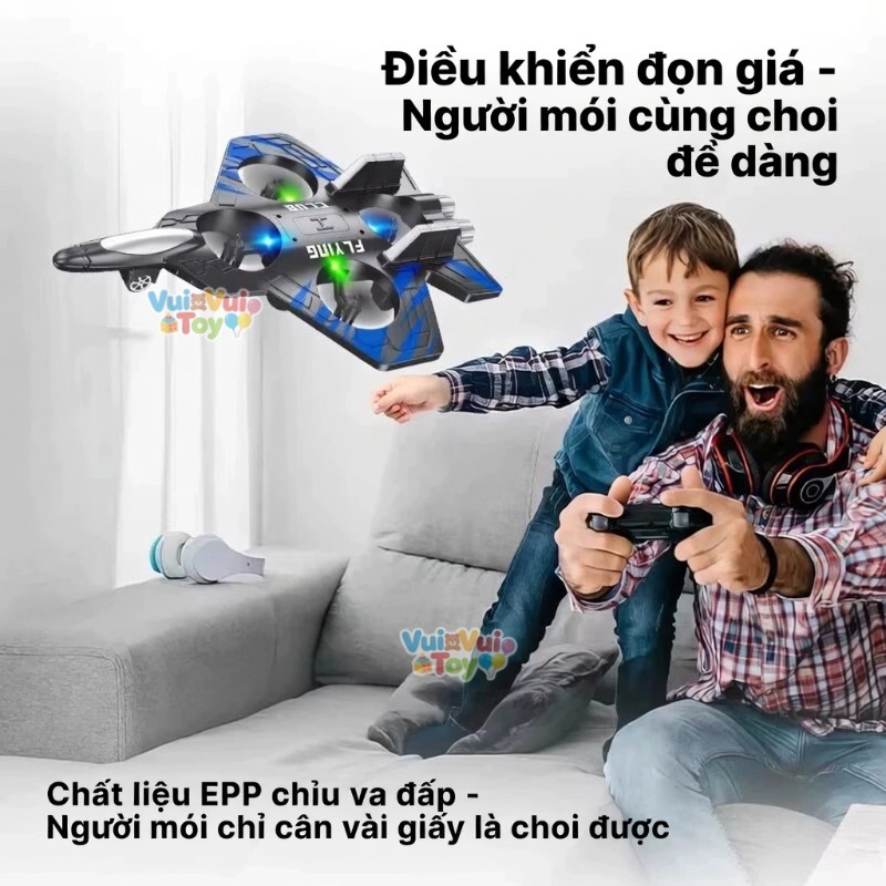 Máy bay xốp điều khiển từ xa bay lơ lửng cho trẻ em – Máy bay chiến đấu kiểu tàu lượn, có thể bay vòng quanh