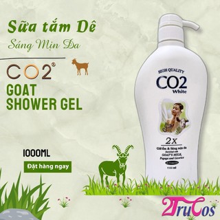 Sữa Tắm Dê CO2 Hight Quality White 2X Enrich Goat Milk Shower Gel 1100ml (làm sạch mịn da) 2Trucos