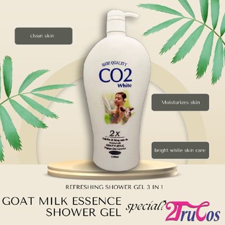 Sữa Tắm Dê CO2 Hight Quality White 2X Enrich Goat Milk Shower Gel 1100ml (làm sạch mịn da) 2Trucos