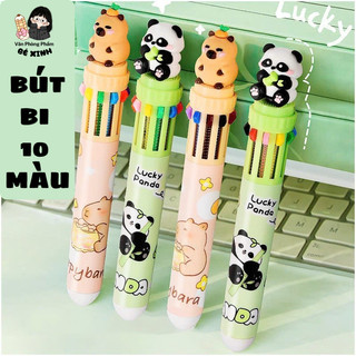 Bút Bi 10 Màu Gấu Trúc Dễ Thương – Bút Nhiều Màu Cute, Văn Phòng Phẩm Cho Học Sinh
