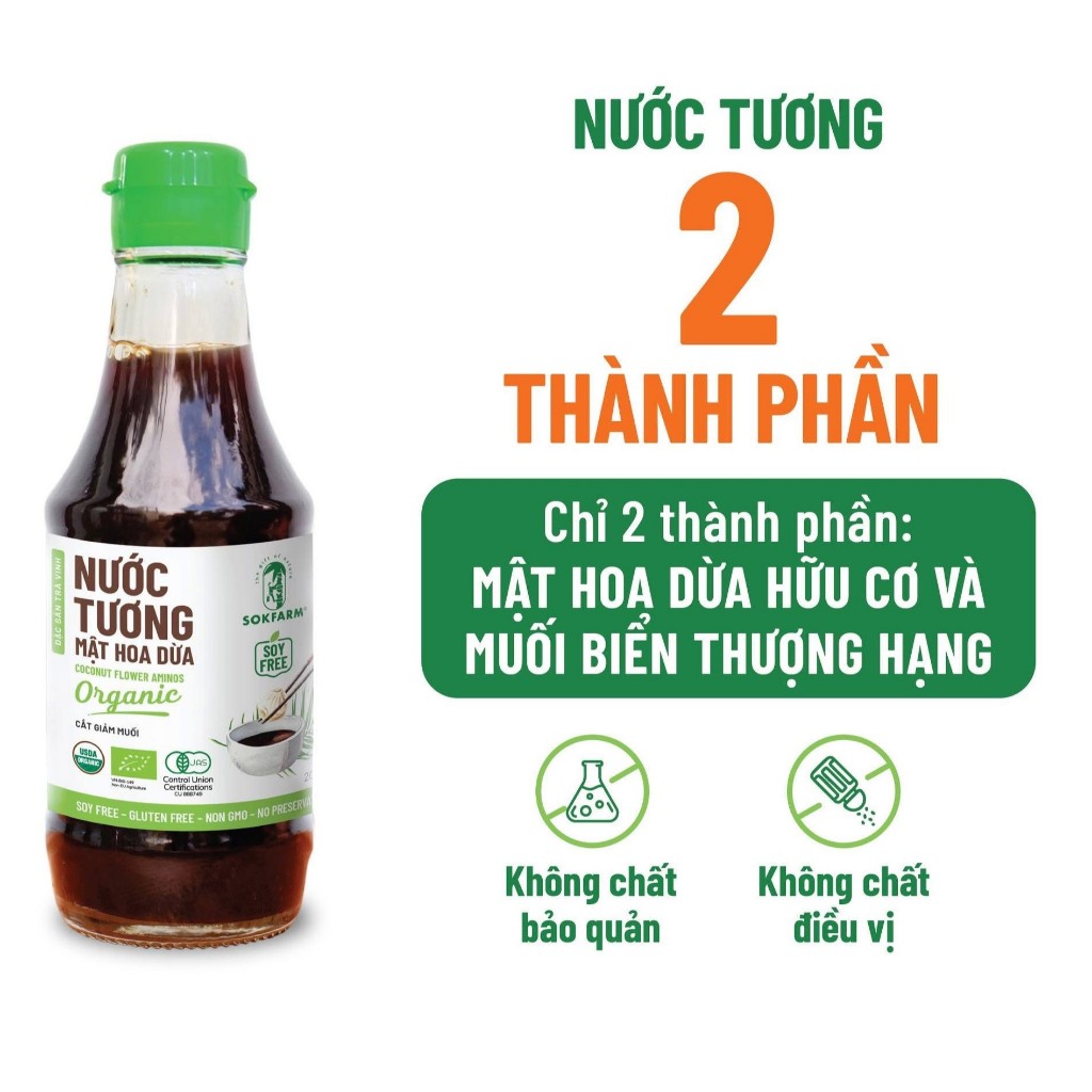 Nước Tương Mật Hoa Dừa Sokfarm Ăn Dặm Cho Bé (60ml)