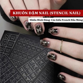 Khuôn Dặm Nail Miếng Dặm Họa Tiết Nail | French Đầu Móng Nhiều Hình Sang Trọng - Khung Dặm Họa Tiết Nail Thegioinail666
