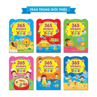 Sách Combo Bóc Dán Thông Minh 365 (Dành Cho Trẻ Từ 2-6 Tuổi) -Giúp Bé Phát Triển IQ, EQ, CQ Song Ngữ