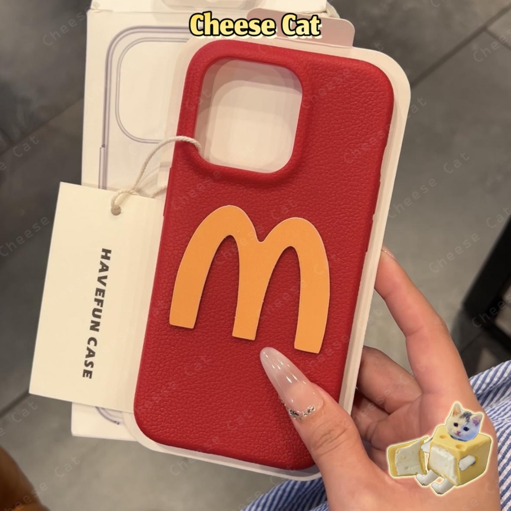 McDonald Bao da điện thoại chữ M đơn giản sáng tạo cho iPhone 11 12 14 13 15 16 17 Pro Max Plus 17 Air 7 Plus Xs Max XR