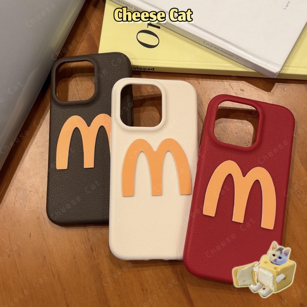 McDonald Bao da điện thoại chữ M đơn giản sáng tạo cho iPhone 11 12 14 13 15 16 17 Pro Max Plus 17 Air 7 Plus Xs Max XR