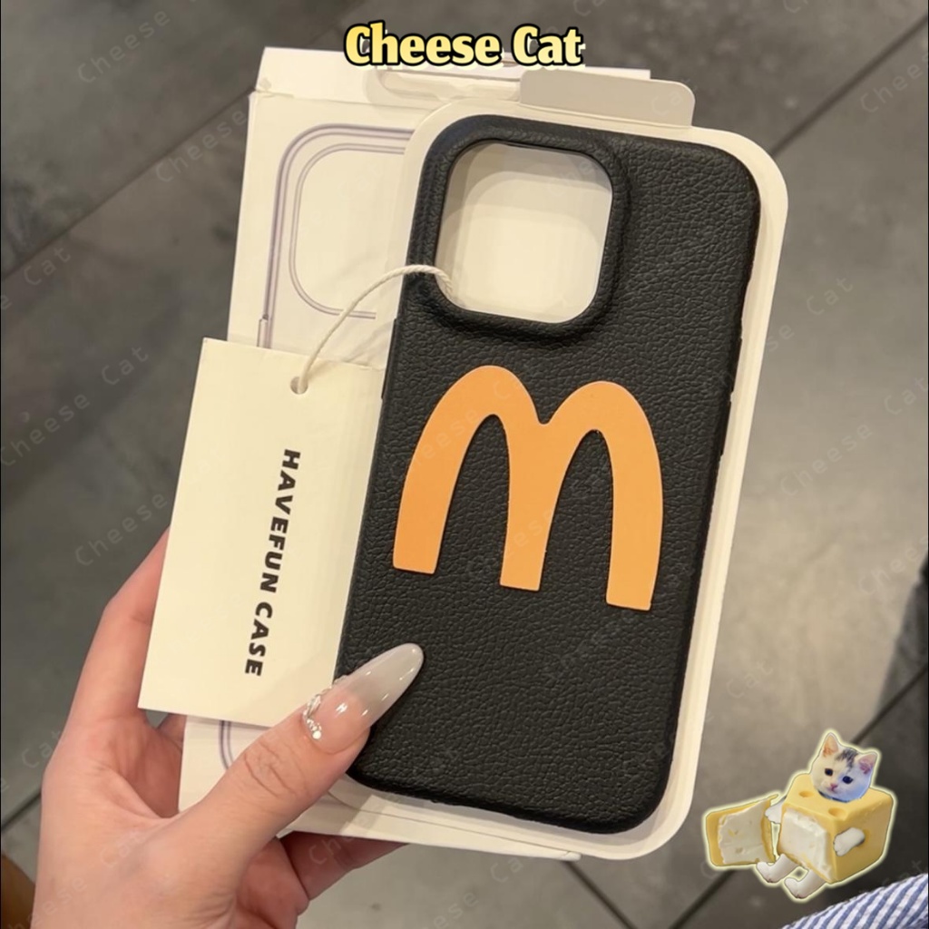 McDonald Bao da điện thoại chữ M đơn giản sáng tạo cho iPhone 11 12 14 13 15 16 17 Pro Max Plus 17 Air 7 Plus Xs Max XR
