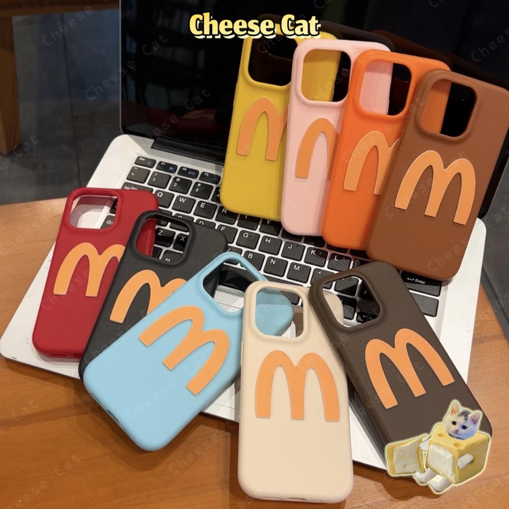 McDonald Bao da điện thoại chữ M đơn giản sáng tạo cho iPhone 11 12 14 13 15 16 17 Pro Max Plus 17 Air 7 Plus Xs Max XR