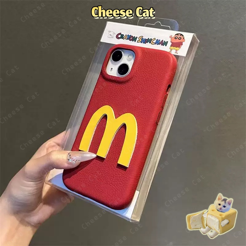 McDonald Bao da điện thoại chữ M đơn giản sáng tạo cho iPhone 11 12 14 13 15 16 17 Pro Max Plus 17 Air 7 Plus Xs Max XR