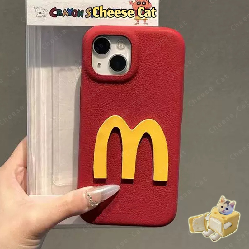 McDonald Bao da điện thoại chữ M đơn giản sáng tạo cho iPhone 11 12 14 13 15 16 17 Pro Max Plus 17 Air 7 Plus Xs Max XR