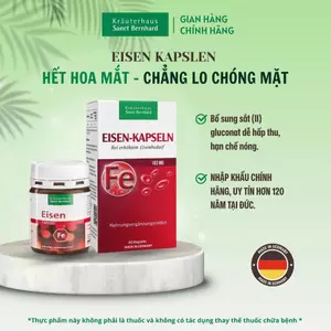 Viên Uống Sắt Eisen Kapseln Sanct Bernhard 60 Viên, Bổ Sung Sắt, Hỗ Trợ Tạo Máu Và Sức Khỏe Cơ Thể [SANCT BERNHARD]