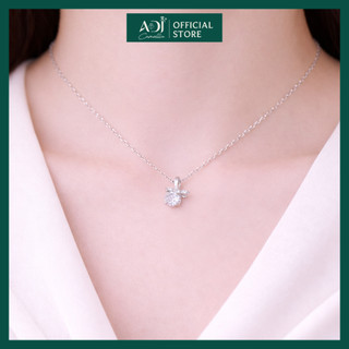 Dây Chuyền Nữ ADJ Bạc Ý 925 Hình Nơ Cách Điệu Nạm Đá CZ Tấm, Vòng Cổ Cao Cấp Đính Đá CZ Sang Trọng - SD54127AD