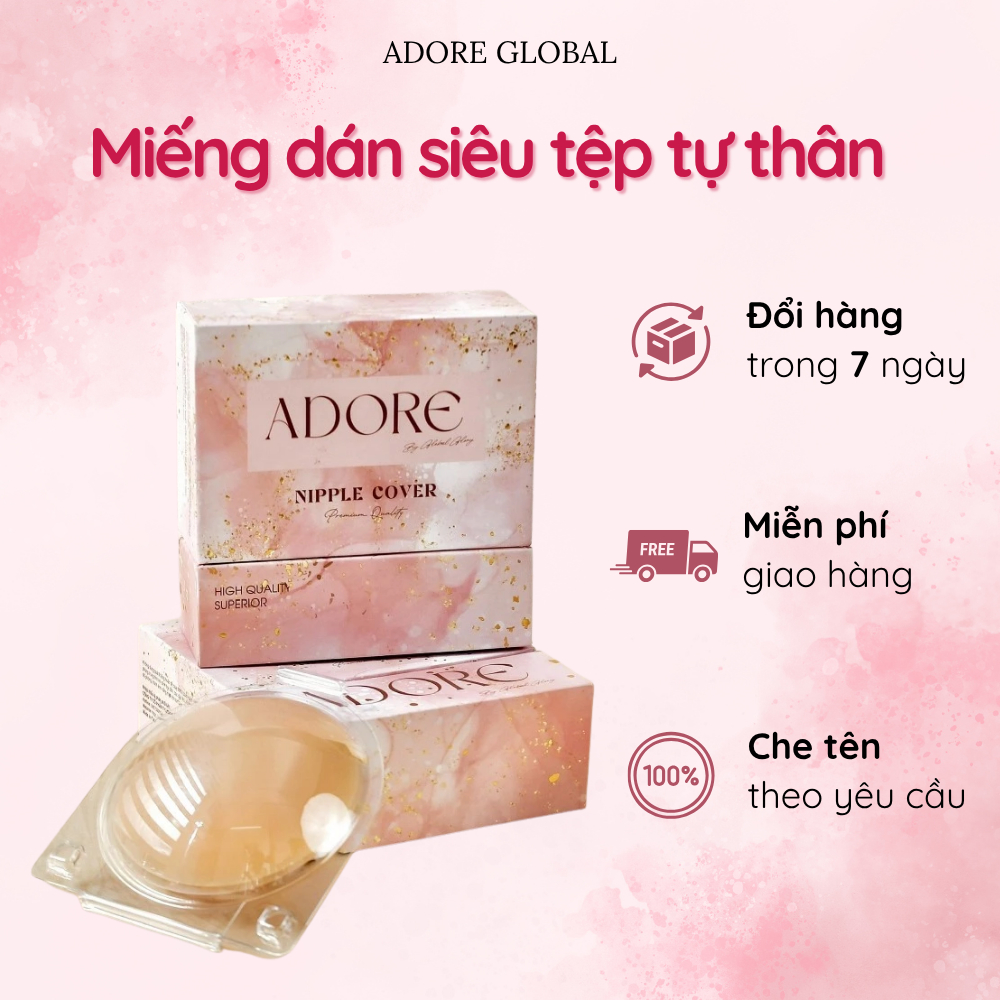 Miếng Dán Ngực Siêu Tệp Adore Công Nghệ Dán Tự Thân Bản Nâng Cấp Silicon Mềm, Tàng Hình Adore Global