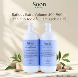 Cặp dầu gội dầu xả batious extra volume 500-960ml dành cho tóc dầu giảm nhờn, phồng chân tóc