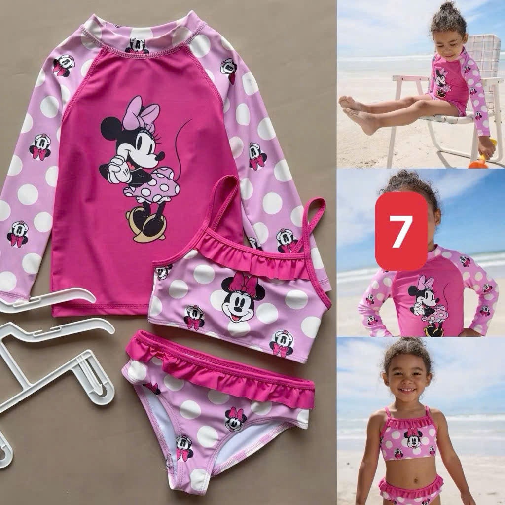 Đồ Bơi Bé Gái xuất dư Boi07 2-12 Tuổi (10-33kg) Set Bơi Trẻ Em Nhanh Khô Đi Biển Đi Bơi