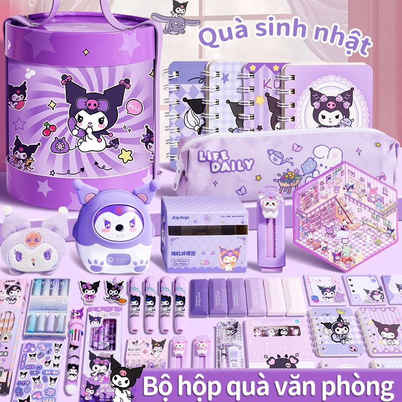 Bộ Văn Phòng Phẩm Dễ Thương Cho Bé, Quà Tặng Sinh Nhật + Noel, Bút + Sổ + Túi Hoạt Hình, Đồ Dùng Học Sinh