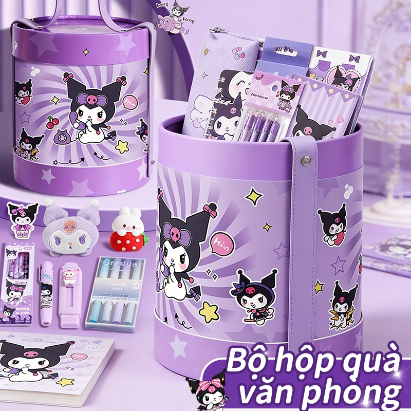 Bộ Văn Phòng Phẩm Dễ Thương Cho Bé, Quà Tặng Sinh Nhật + Noel, Bút + Sổ + Túi Hoạt Hình, Đồ Dùng Học Sinh