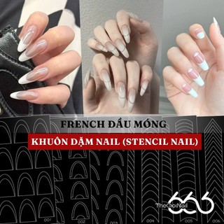 Khuôn Dặm Nail Stencil Tạo Hình & French Đầu Móng – Khung Dặm Bướm Nơ Trái Tim Chuẩn Nét Thegioinail666