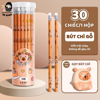 Hộp 30 Bút Chì Gỗ HB Hình Hoạt Hình – Bút Chì Học Sinh Nét Đậm Mịn, Dễ Tẩy, An Toàn Cho Bé Tập Viết Vẽ