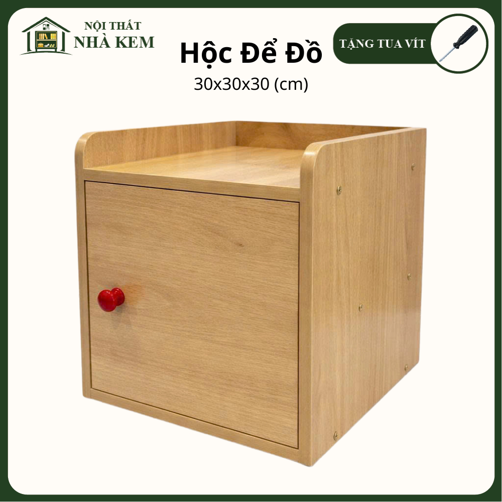 Hộc Tủ Để Đồ Gỗ MDF 30x30x30cm Có Cánh – Tủ Đựng Đồ Bàn Học, Bàn Làm Việc Gọn Gàng Đa Năng
