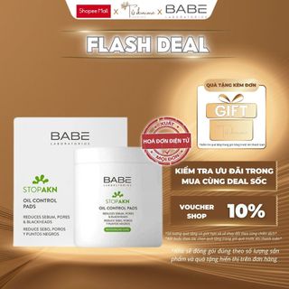 Toner pad cải thiện dầu thừa và se cồi mụn BABE Stop AKN Oil Control