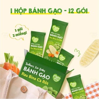 Combo bánh gạo ăn dặm hữu cơ Mămmy vị rau củ, chuối,dâu việt quất hộp 50g, hỗ trợ tập cầm nắm cho bé