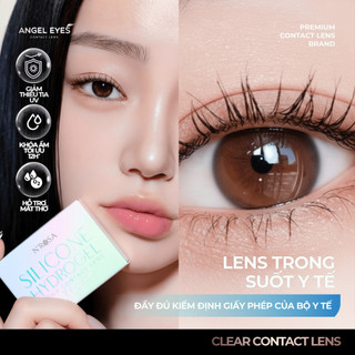 Lens trong suốt cận có độ 1-10 cho mắt thở N’Rosa Angel Eyes phân phối, kính áp tròng trong suốt Nano Silicone Hydrogel