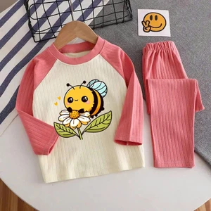 🌸 ĐỒ BỘ BÉ GÁI DÀI TAY GÂN MỀM MỊN – HÌNH DỄ THƯƠNG 🌸 DG680