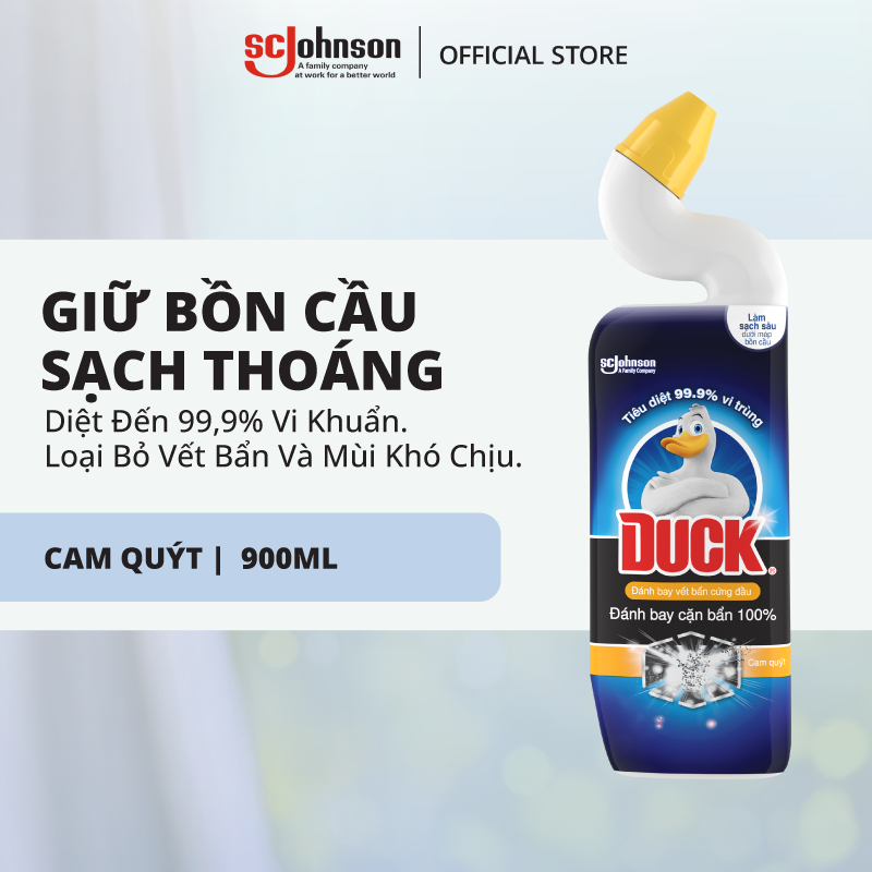 DUCK Combo 3 Tẩy Rửa Đánh Bay Cặn Bẩn Hương Cam Quýt 900mlx3